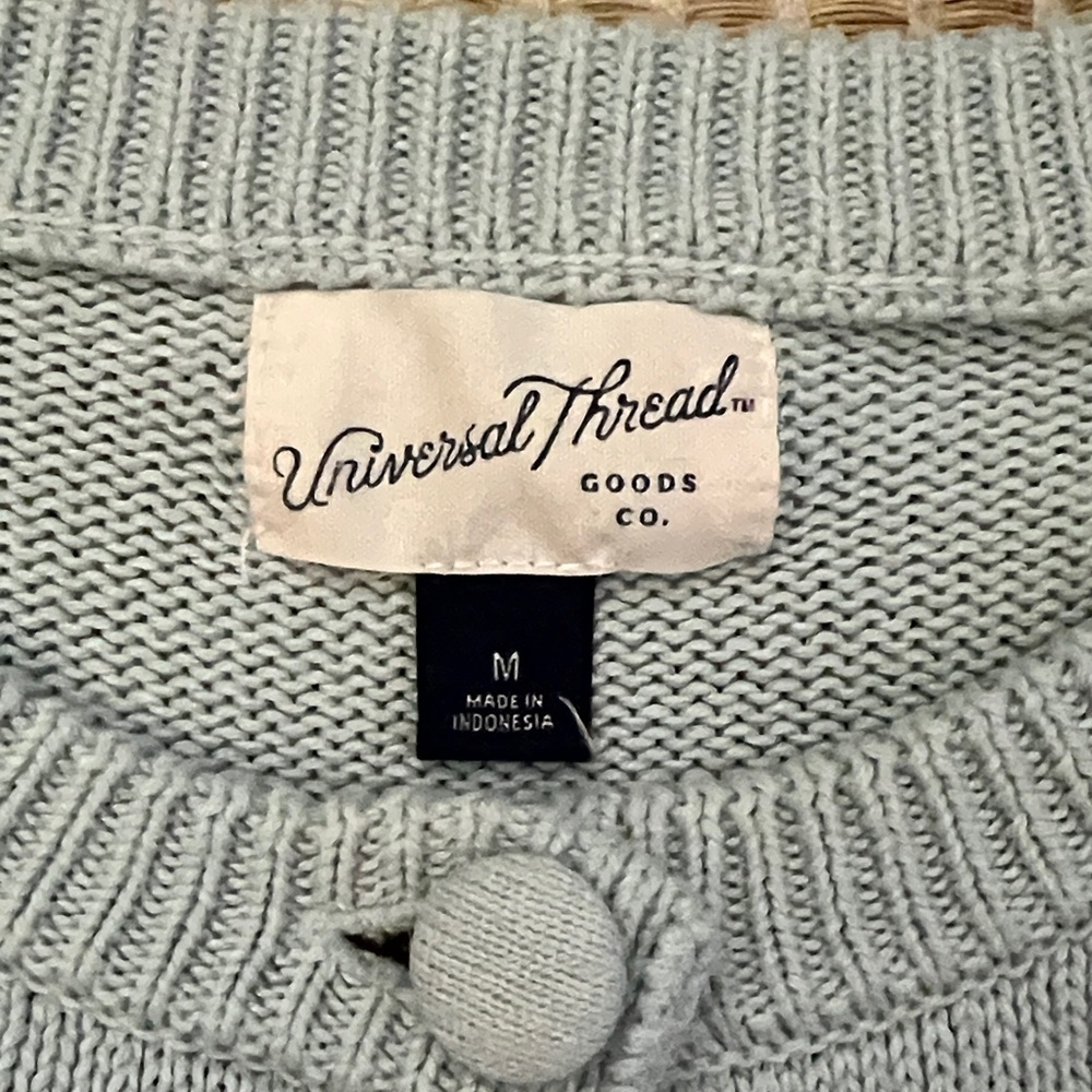 Universal Thread Pale Blue Cropped Button-Up Card… - image 2